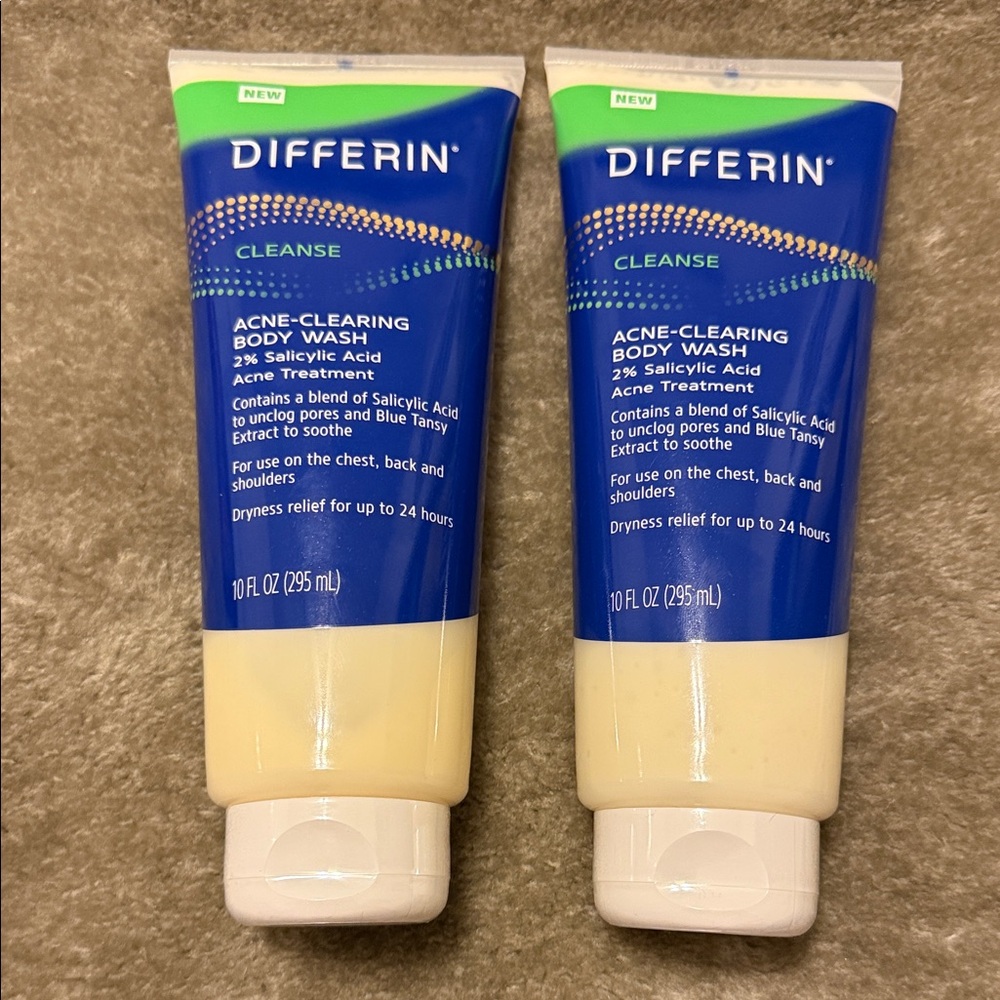 Differin Acne Clearing Body Wash 2 10oz Tubes New Expires 6/26